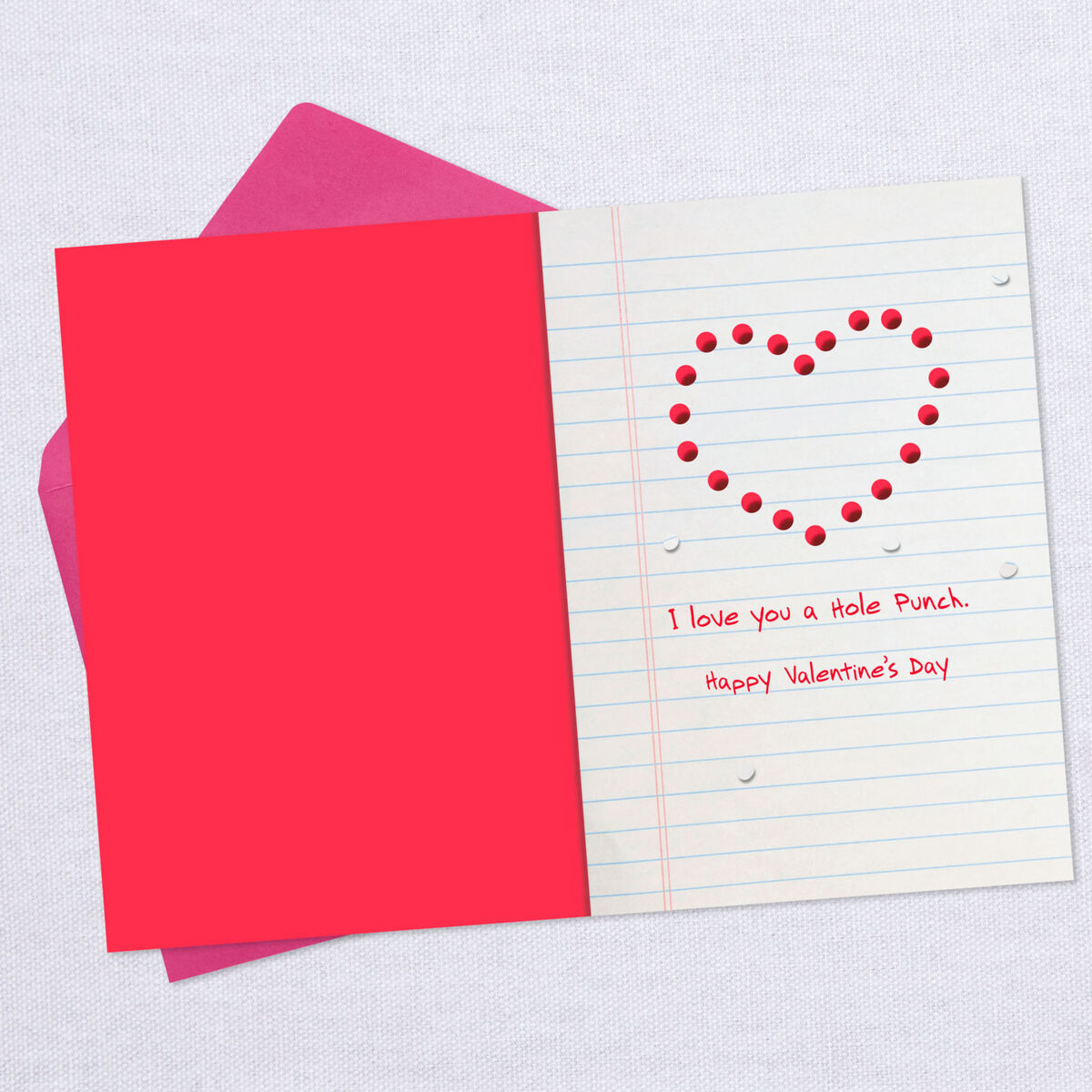 Love You a Hole Punch Funny Valentine's Day Card Greeting Cards