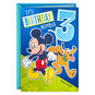 Disney Mickey Mouse and Pluto Third Birthday Card for Kid With Sticker, , large image number 1