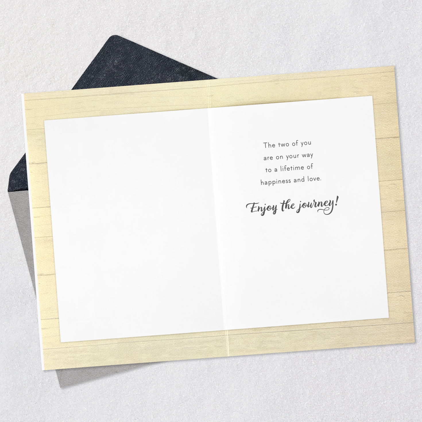 Just Married Vintage Getaway Car Wedding Card Open card with envelope image number 3