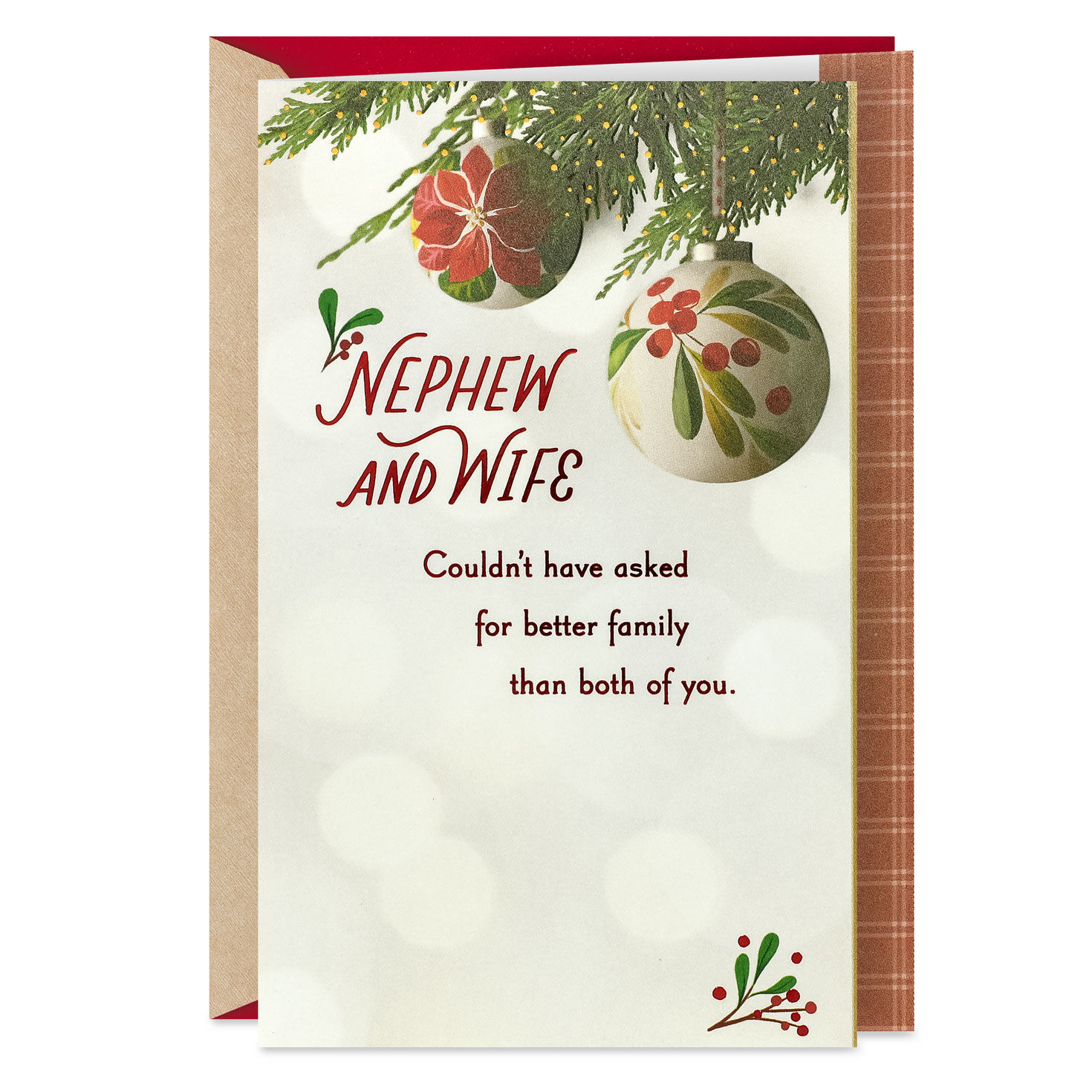 Couldn't Ask for Better Christmas Card for Nephew and Wife