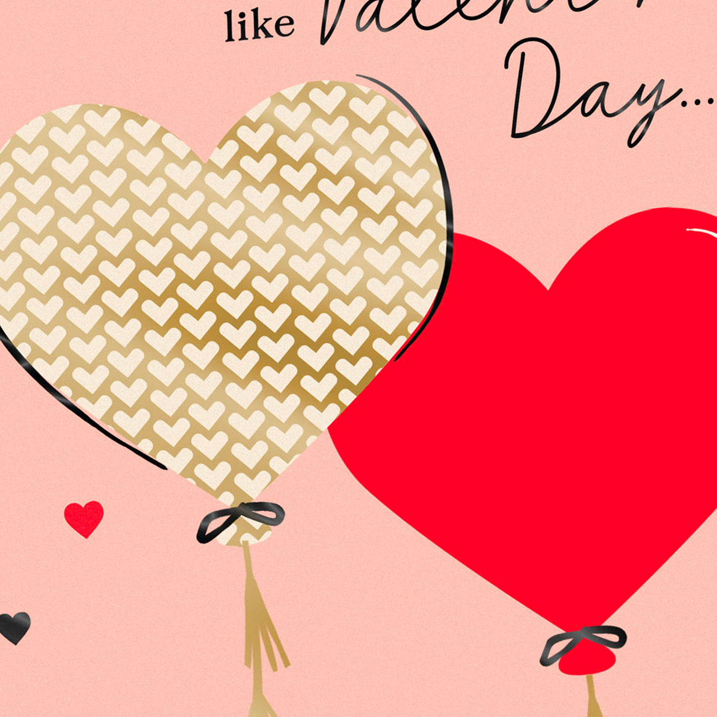 Red and Gold Heart Balloons Valentine's Day Card Card Front Detail image number 4