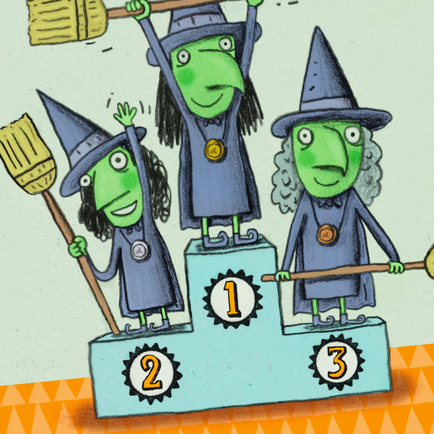 Best Witches Podium Funny Halloween Card Card Front Detail image number 4
