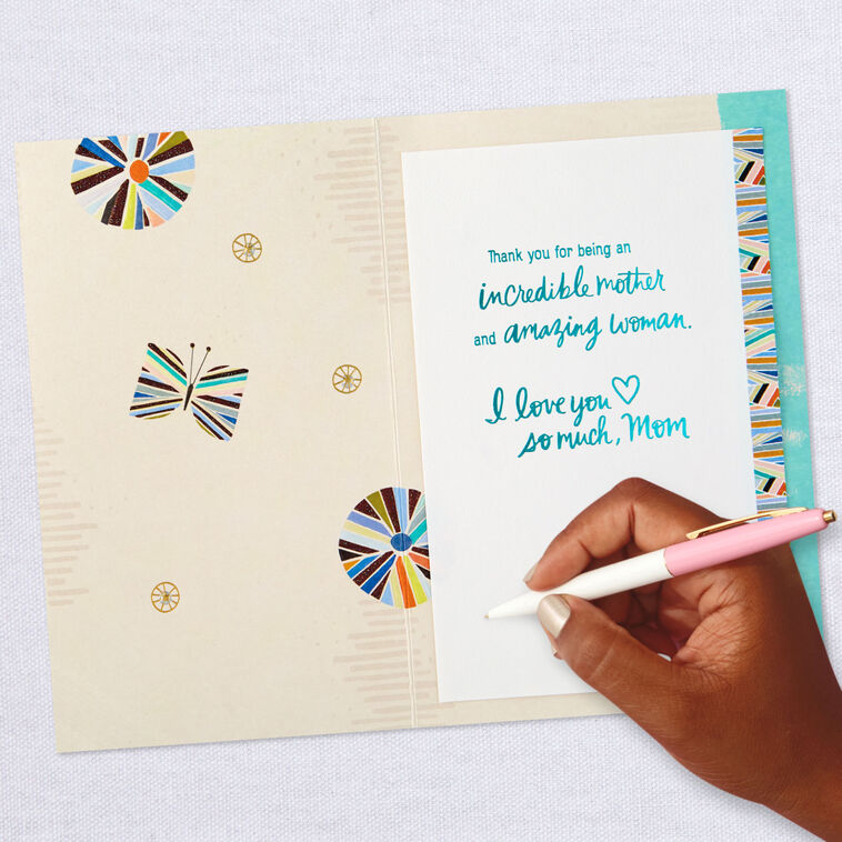 Geometric Flower Thanks and Love Card for Mom, , large image number 6