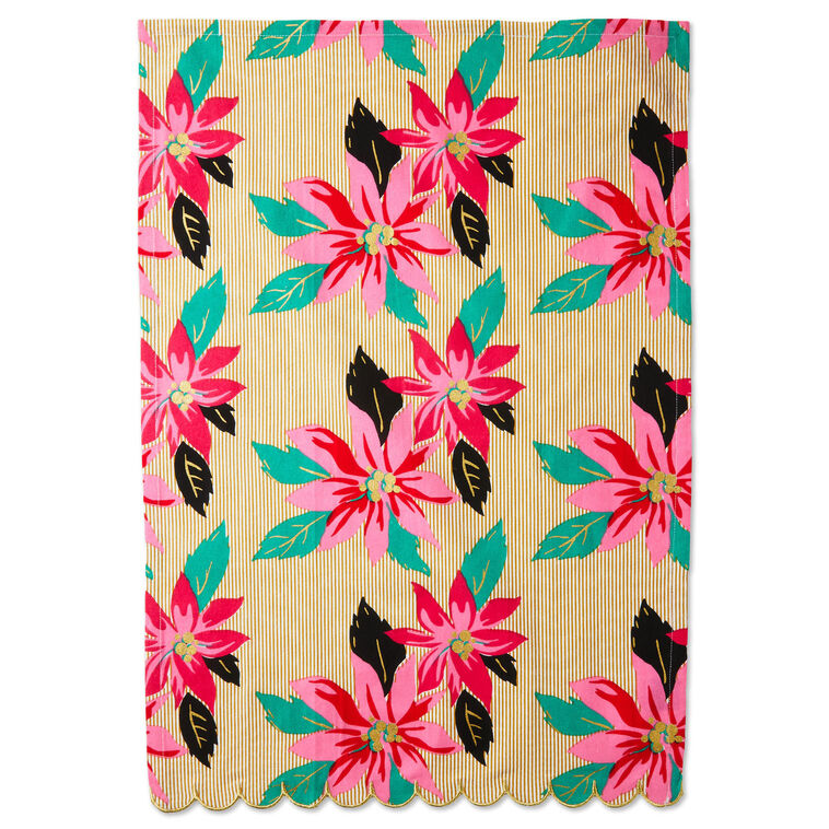 Lacey Chabert Collection Vibrant Poinsettias Tea Towel, 18x26