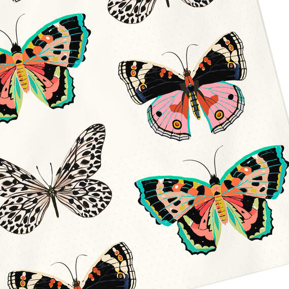 Butterflies on White Cocktail Napkins, Set of 16, , large image number 4