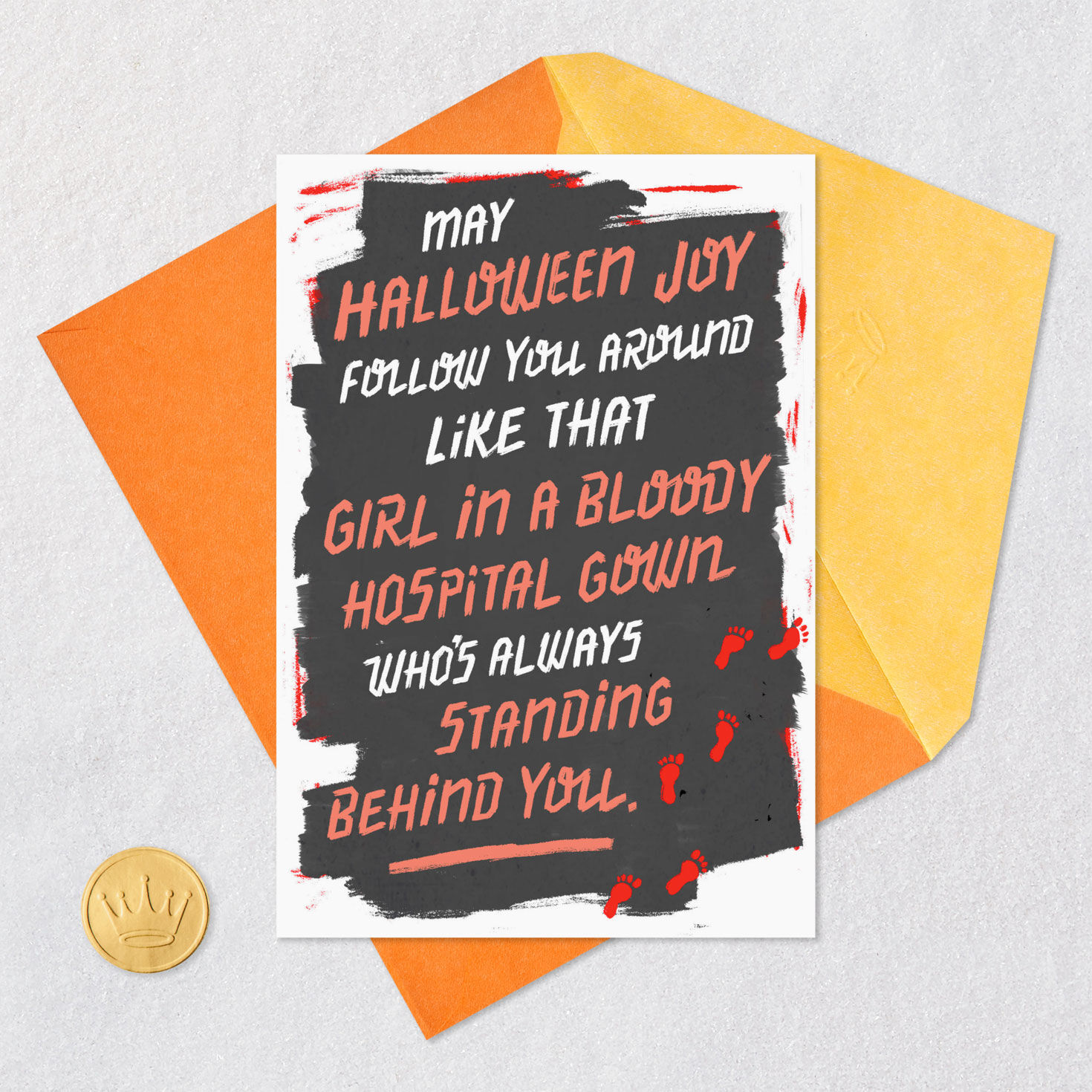 Creepy Delusions Halloween Funny Card Card Front with Envelope and Gold Seal image number 5