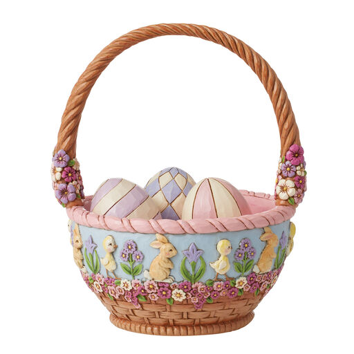 Jim Shore 19th Annual Easter Basket With Eggs Figurine, 8", 
