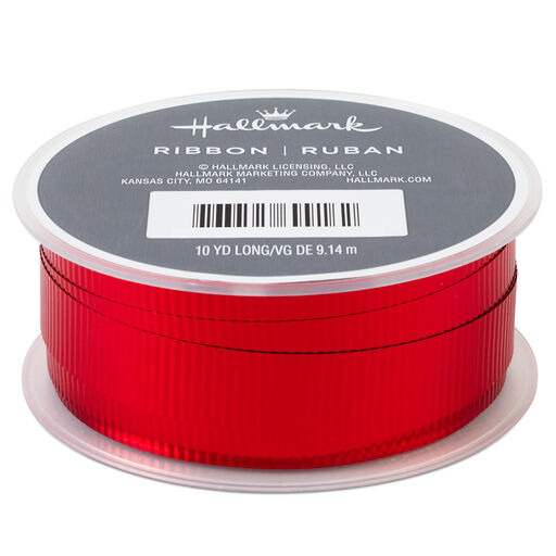 Red 0.5" Crimped Ribbon, 30', 