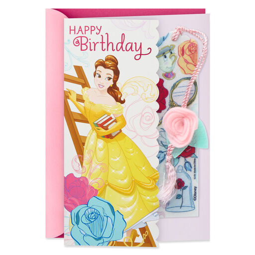 Disney Beauty and the Beast Belle Birthday Card With Bookmark, 