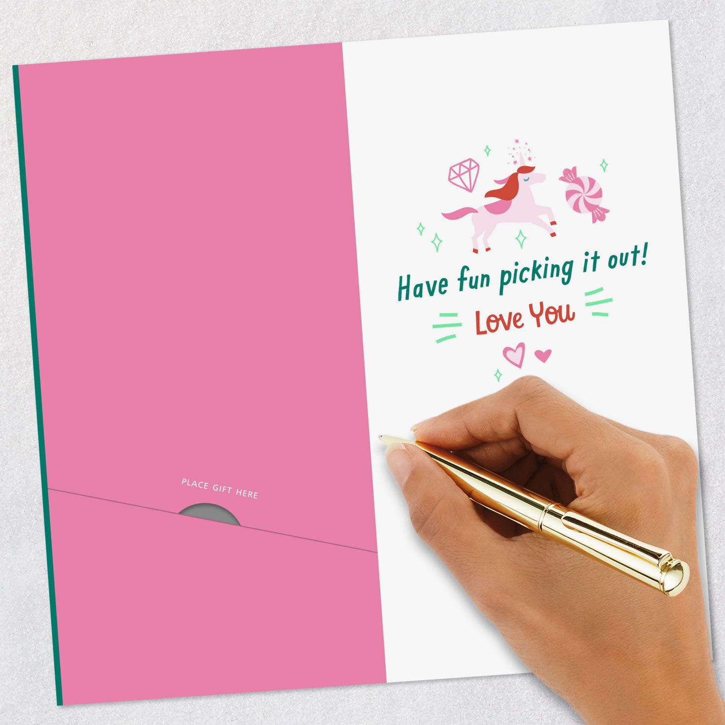 Cute Holiday Icons Granddaughter Christmas Money Card Signing card image number 7