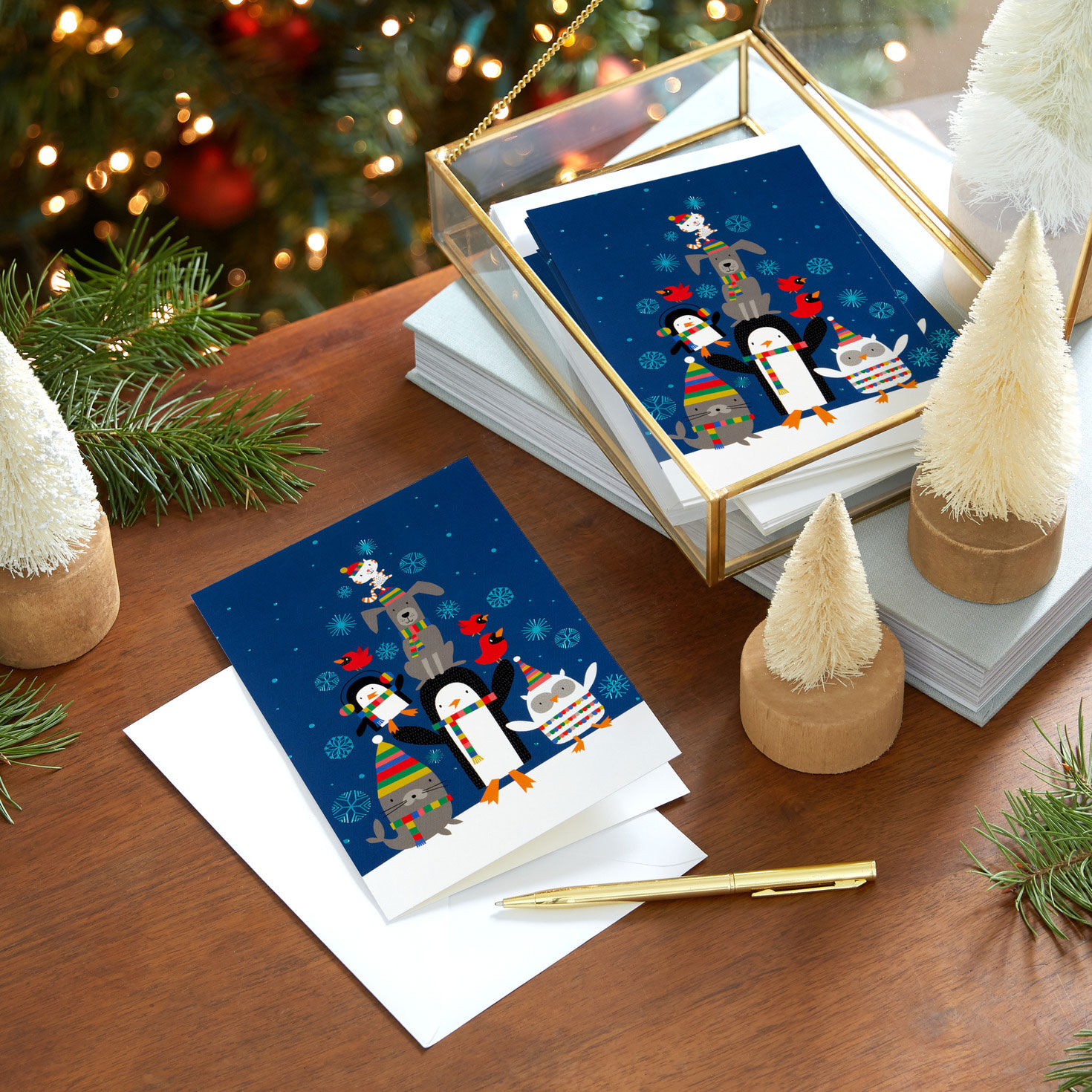 UNICEF Cute Critter Pyramid Boxed Christmas Cards, Pack of 12 for only USD 12.50 | Hallmark