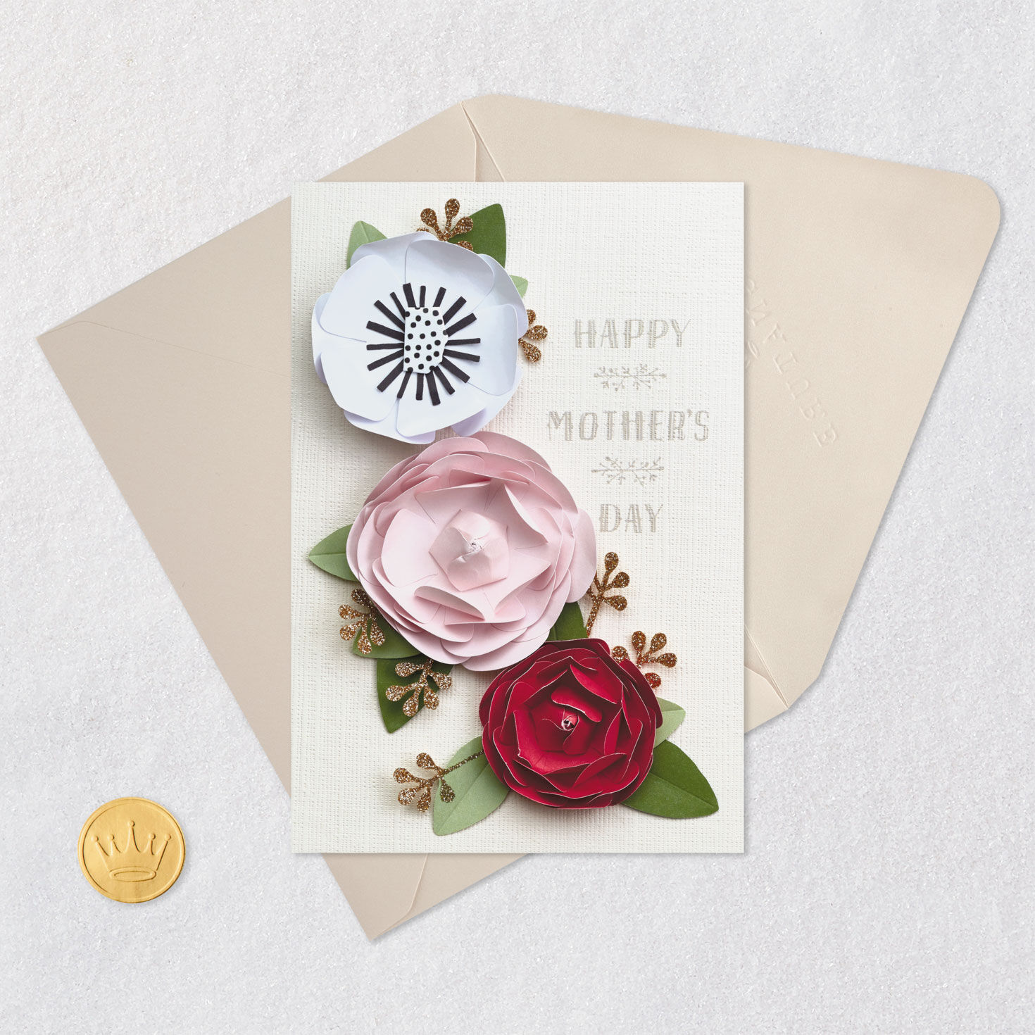 Beautiful Mom Mother's Day Card Card Front with Envelope and Gold Seal image number 5