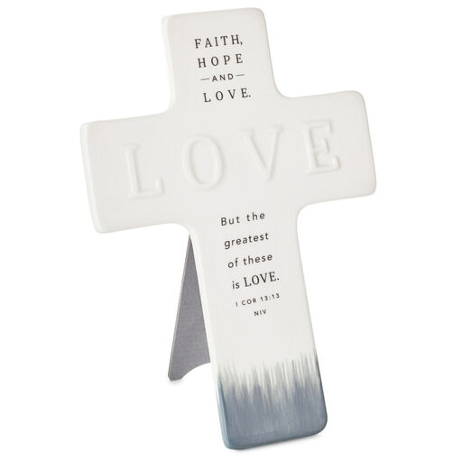 The Greatest of These Is Love Ceramic Cross, 8", 