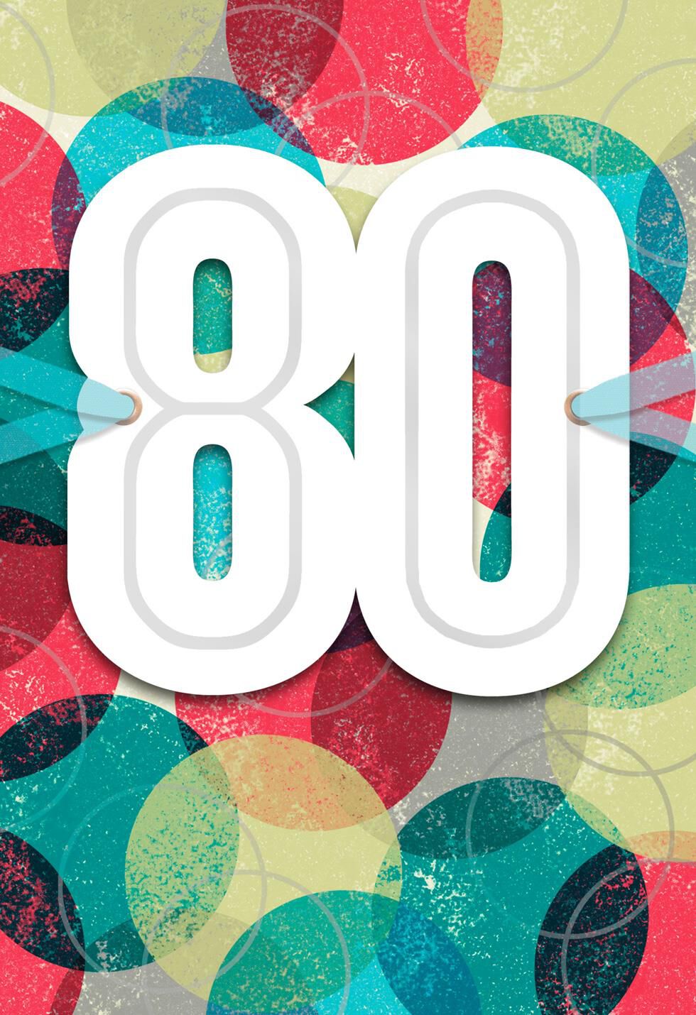 Circles 80th Birthday Card