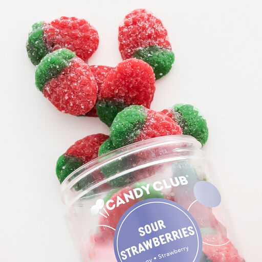 Candy Club Sour Strawberries Gummy Candies in Jar, 7 oz., 