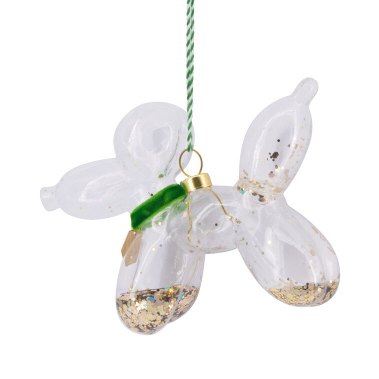 Signature Green and Gold Balloon Dog Glass Hallmark Ornament, , large image number 5
