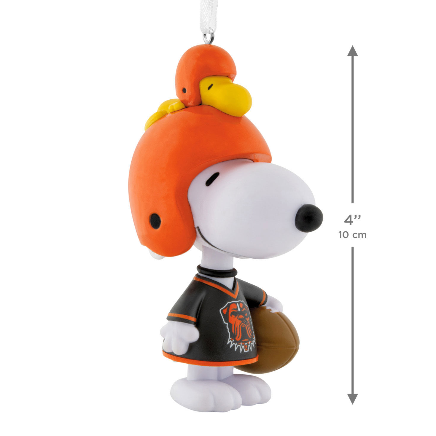 Snoopy Cleveland Browns Christmas Ornament measurement image number 3