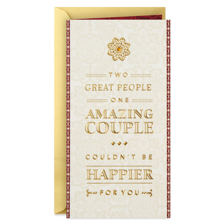 Two Great People, One Amazing Couple Money Holder Wedding Card