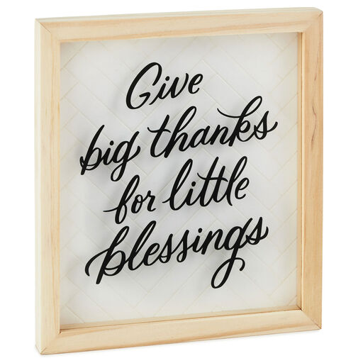 Big Thanks Framed Quote Sign, 7x8, 