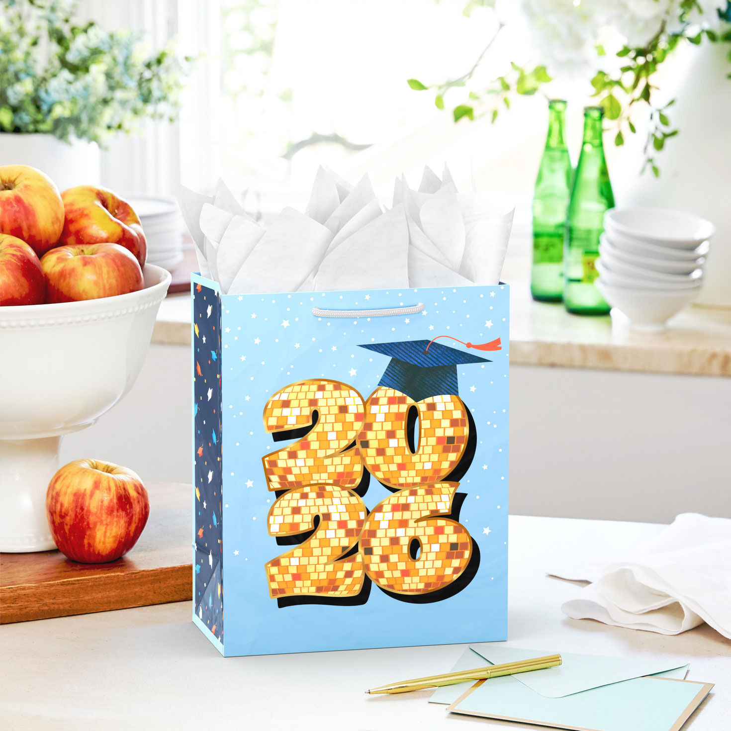 Gold Disco-Ball 2026 With Grad Cap Gift Bag in use image number 2