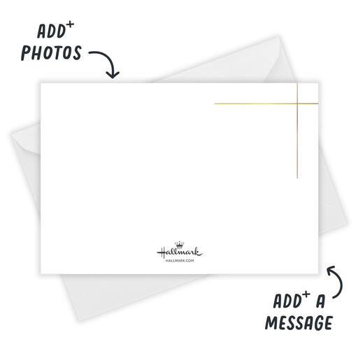 Modern Minimal Happy Flat Holiday Photo Card, 