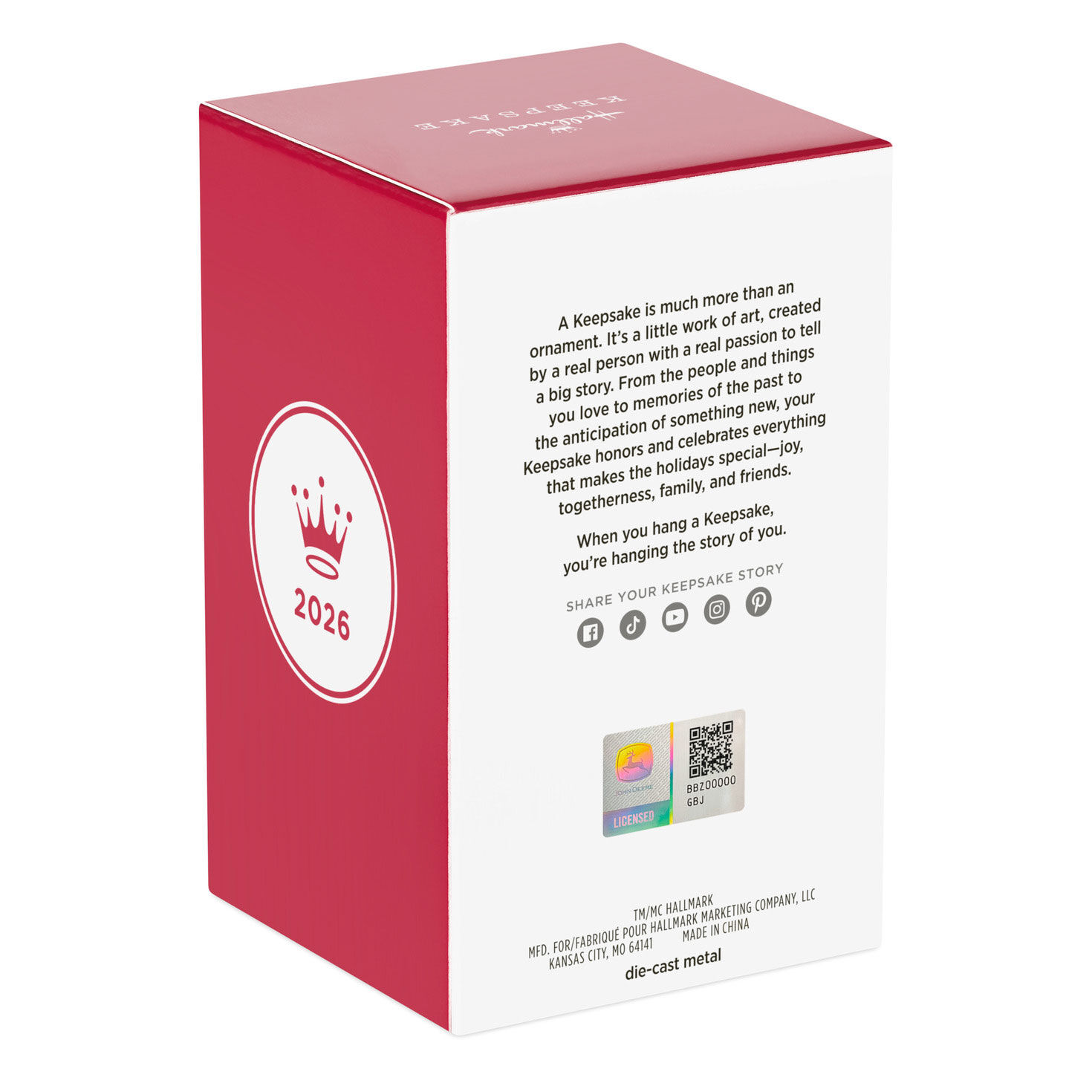 John Deere Tractor Keepsake Ornament Package Back image number 8