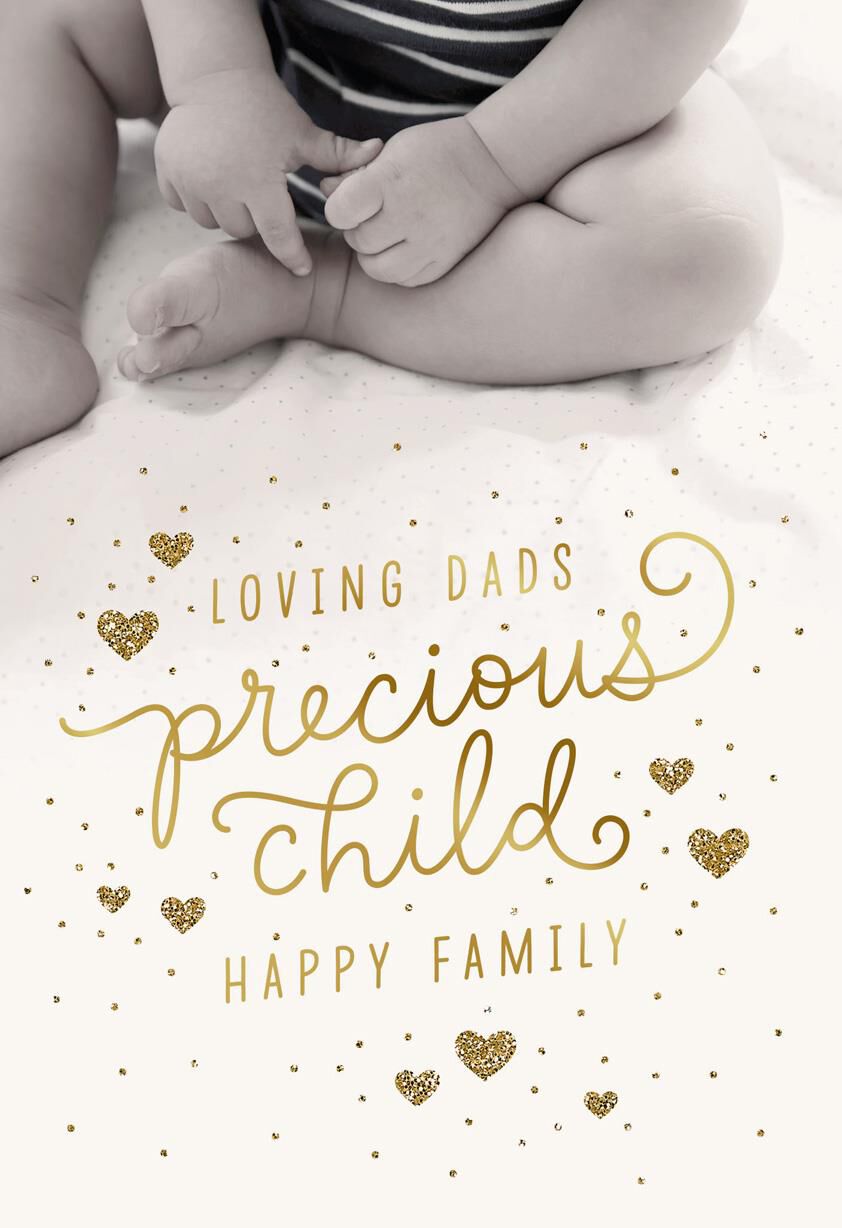 Loving Dads, Precious Child New Baby Card