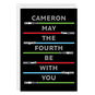 May the 4th Lightsabers Personalized Card Front image number 1