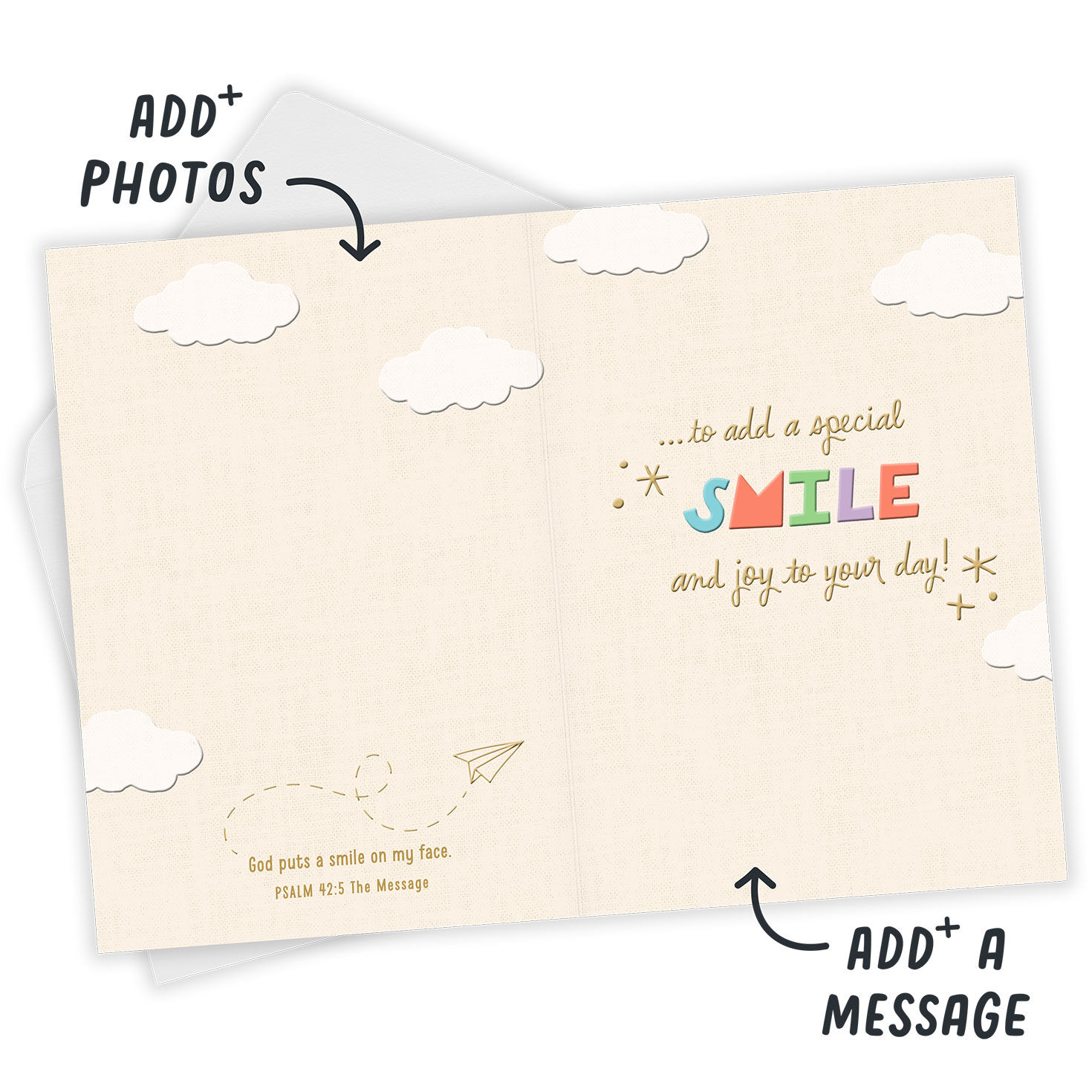 Blessing of Happy Religious Personalized Card Open Card with Envelope indicating personalization image number 3