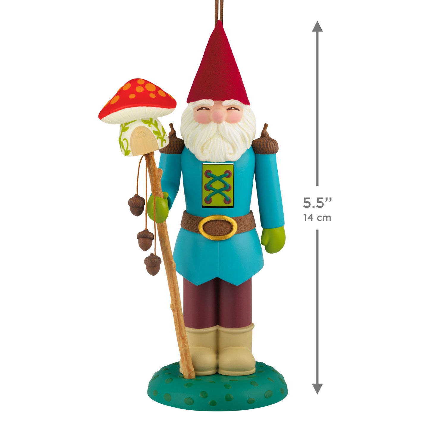 Gnome With Mushroom Nutcracker Keepsake Ornament measurement image number 3