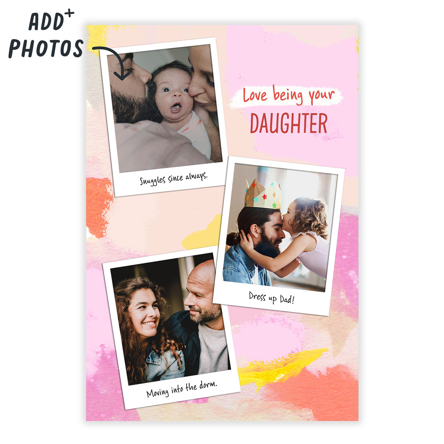 Snapshots on Pink Watercolor eCard, , large image number 2