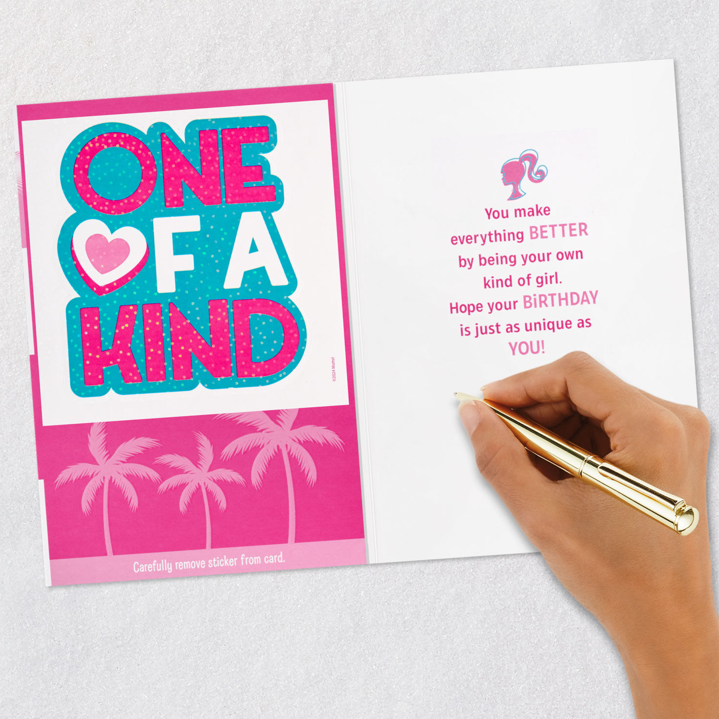 Barbie&trade; You&rsquo;re One-of-a-Kind Birthday Card With Sticker for Granddaughter, , large image number 7