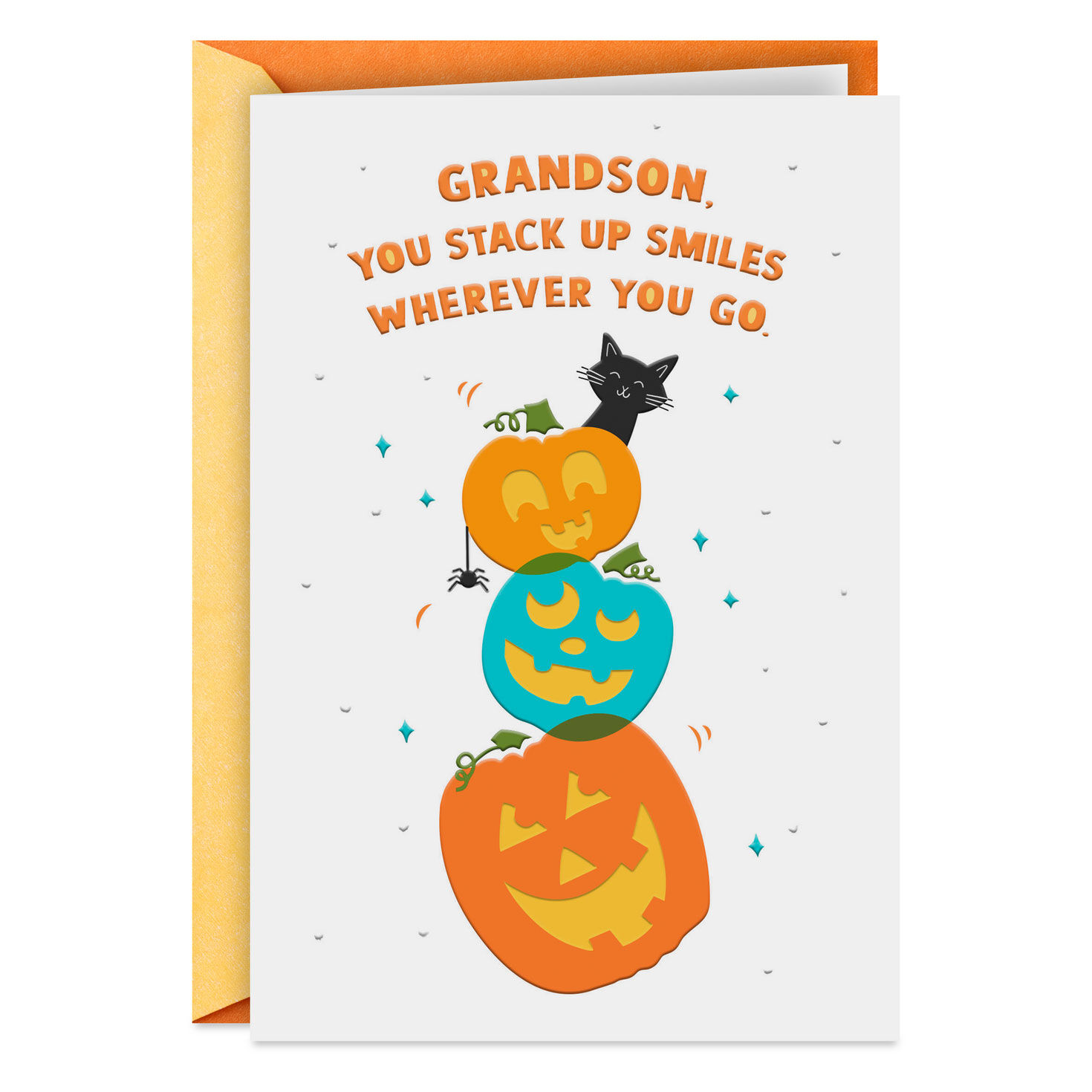You Stack Up Smiles Halloween Card for Grandson