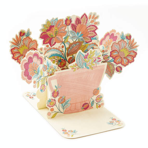 Flowers in Teacup 3D Pop-Up Mother's Day Card for Mom, , large image number 3