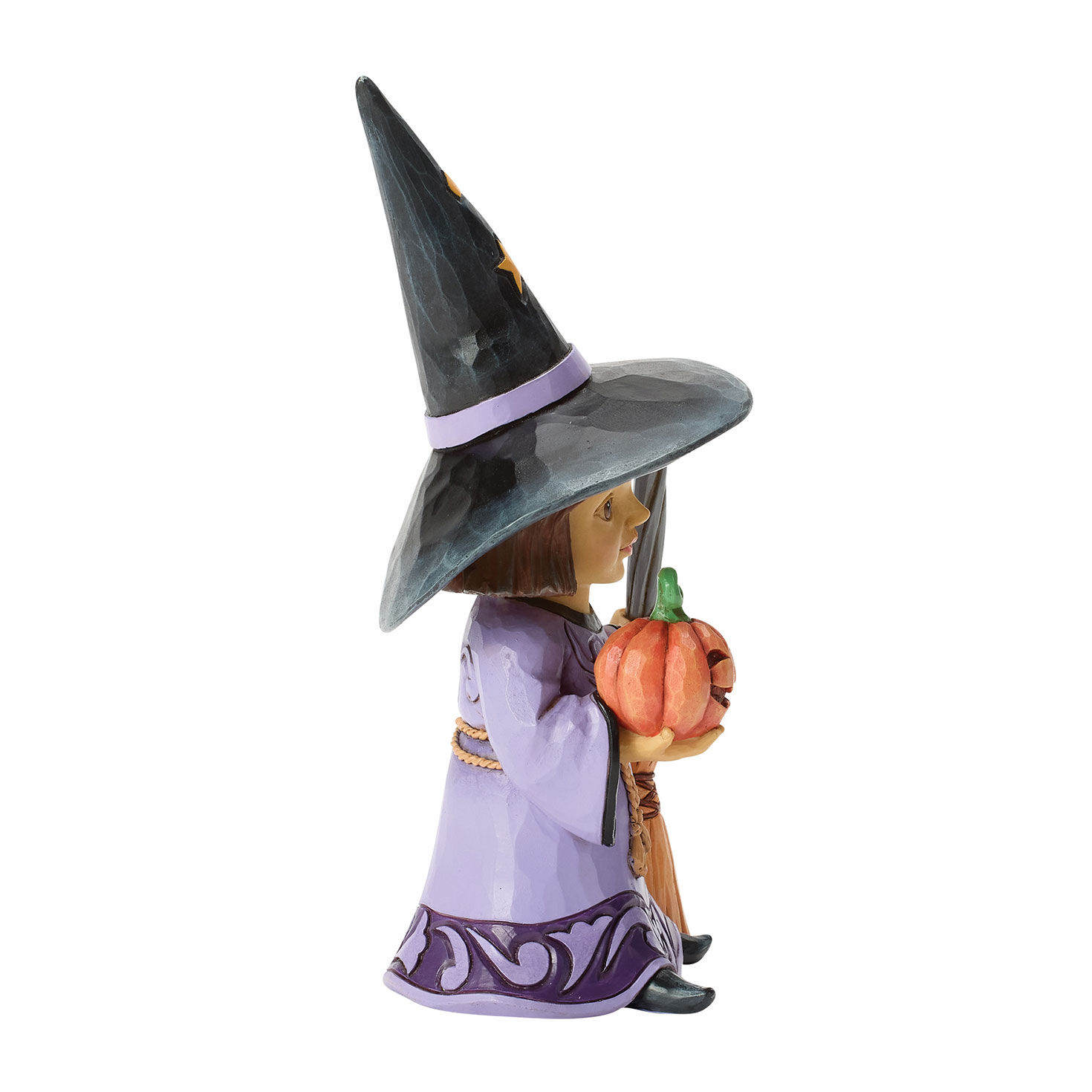 Jim Shore Witch in Purple With Broom Statue side image number 4