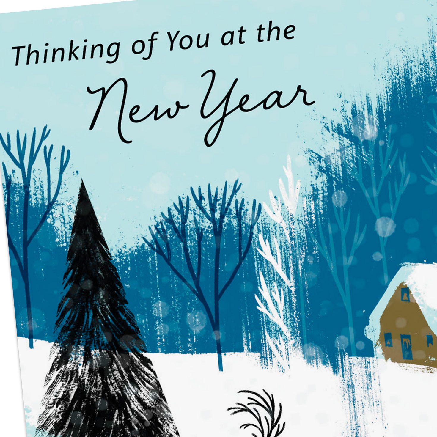 Deer and Snowy Cabin New Year Cards Pack Cover Detail image number 4