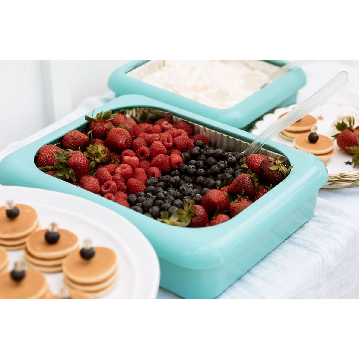 Aqua Fancy Panz Rectangle Foil Pan 2in1 Deep Serving Tray Kitchen