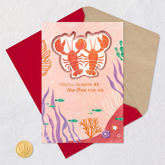 You're the One for Me Lobsters Romantic Valentine's Day Card, , large image number 7