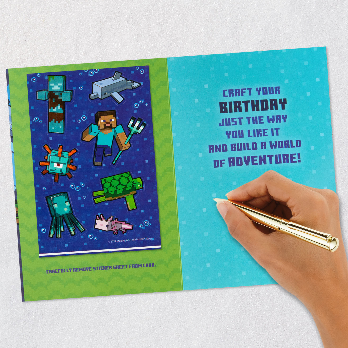Minecraft Build a World of Adventure Birthday Card With Stickers for only USD 5.99 | Hallmark