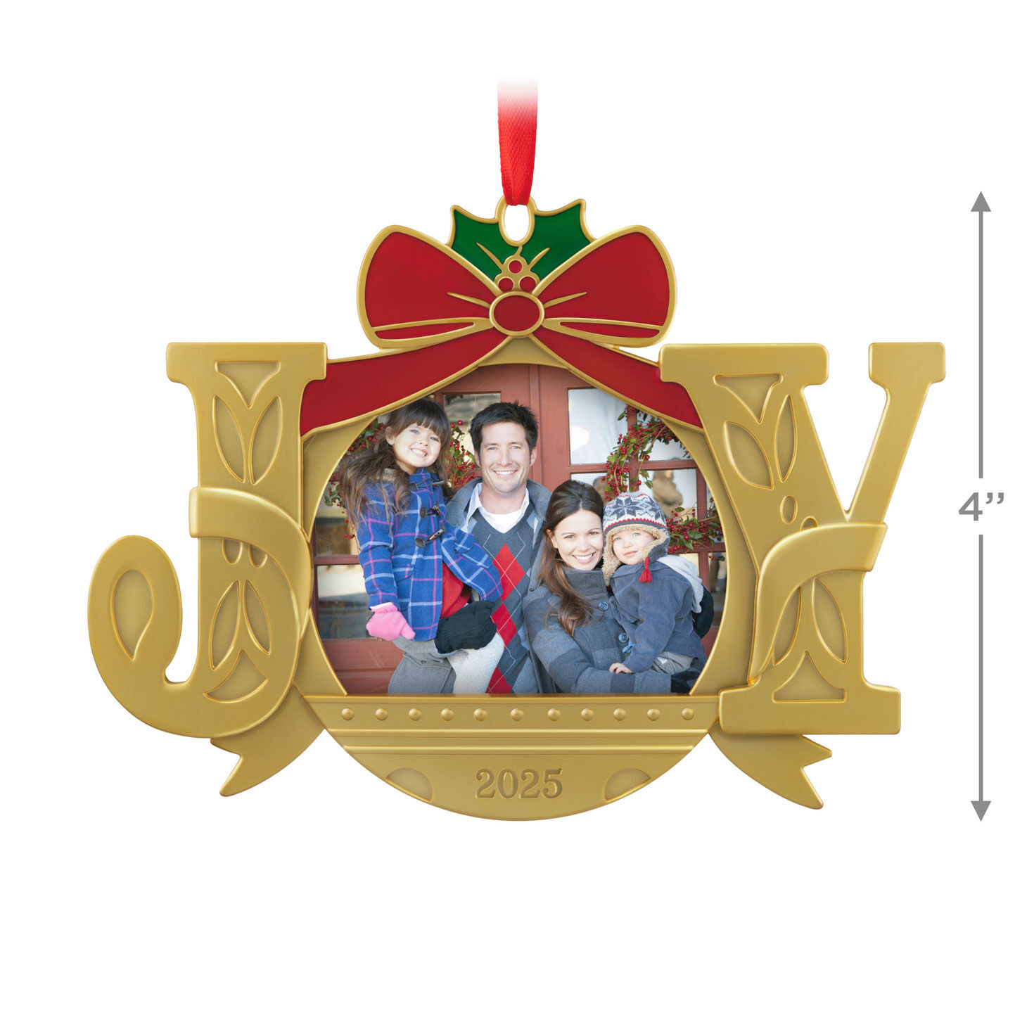 Gold Joy Photo Frame Keepsake Ornament measurement image number 3