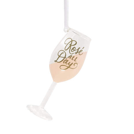 Rosé All Day Wine Glass Hallmark Ornament, , large