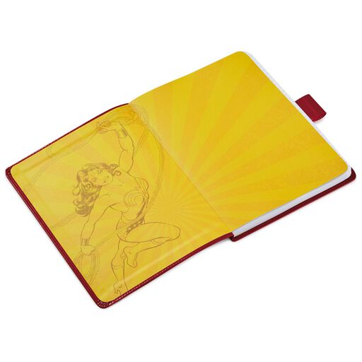 Wonder Woman™ Logo Red Faux Leather Notebook, 