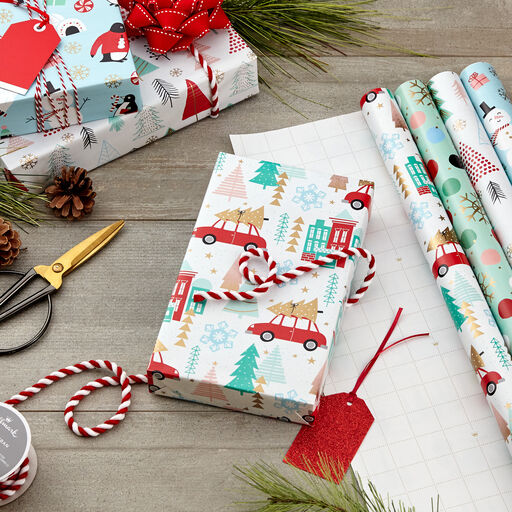 Holiday Mix 4-Pack Christmas Wrapping Paper Assortment, 120 sq. ft., 