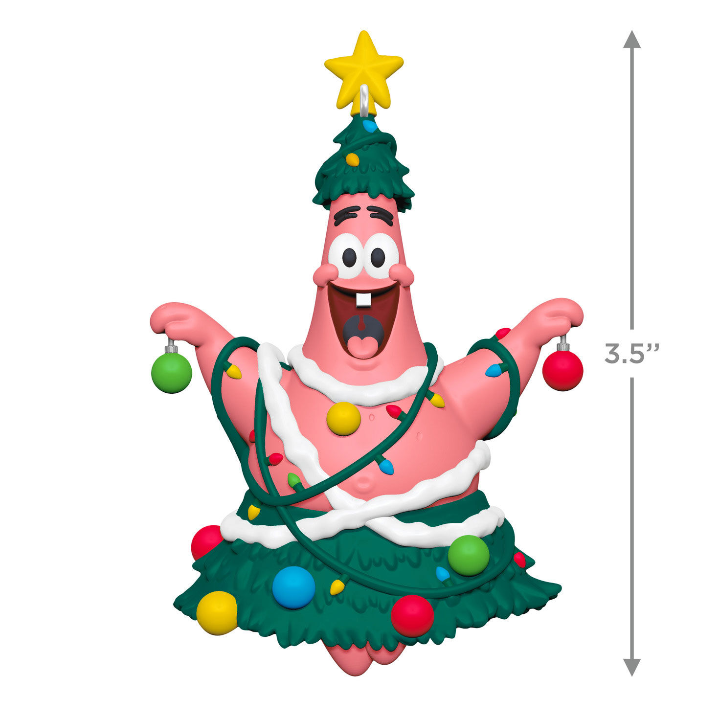 SpongeBob Patrick as Tree Keepsake Ornament Measurement image number 3