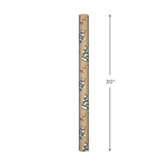 Woodland Deer with Trees Christmas Wrapping Paper, 25 sq. ft., , large image number 3
