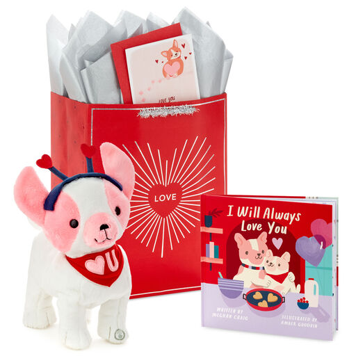 Love You Dog Valentine's Day Gift Set for Kids, 