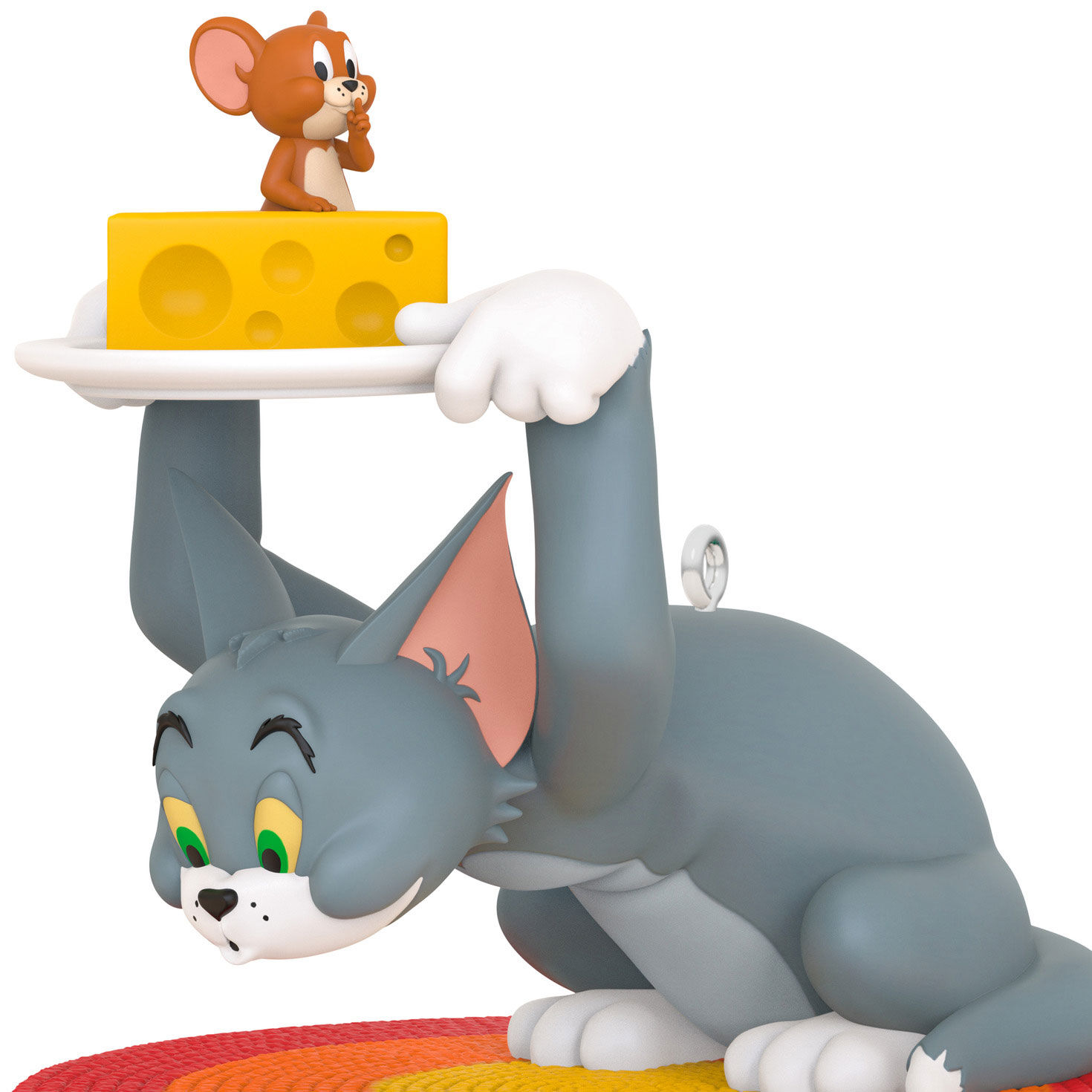 Tom Looking Under Plate With Jerry Ornament closeup view image number 5