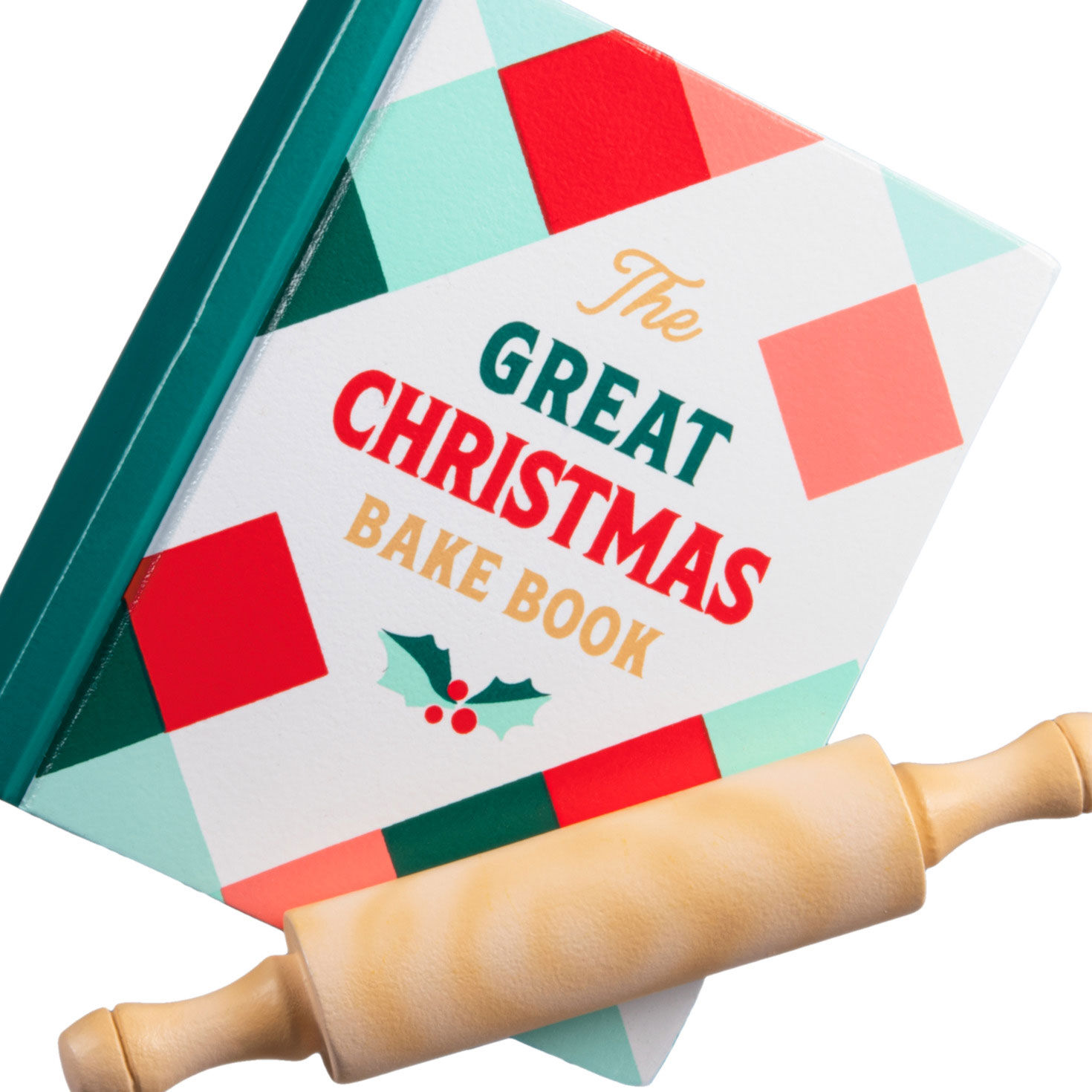Plaid Christmas Cookbook and Rolling Pin Ornament upclose view image number 5