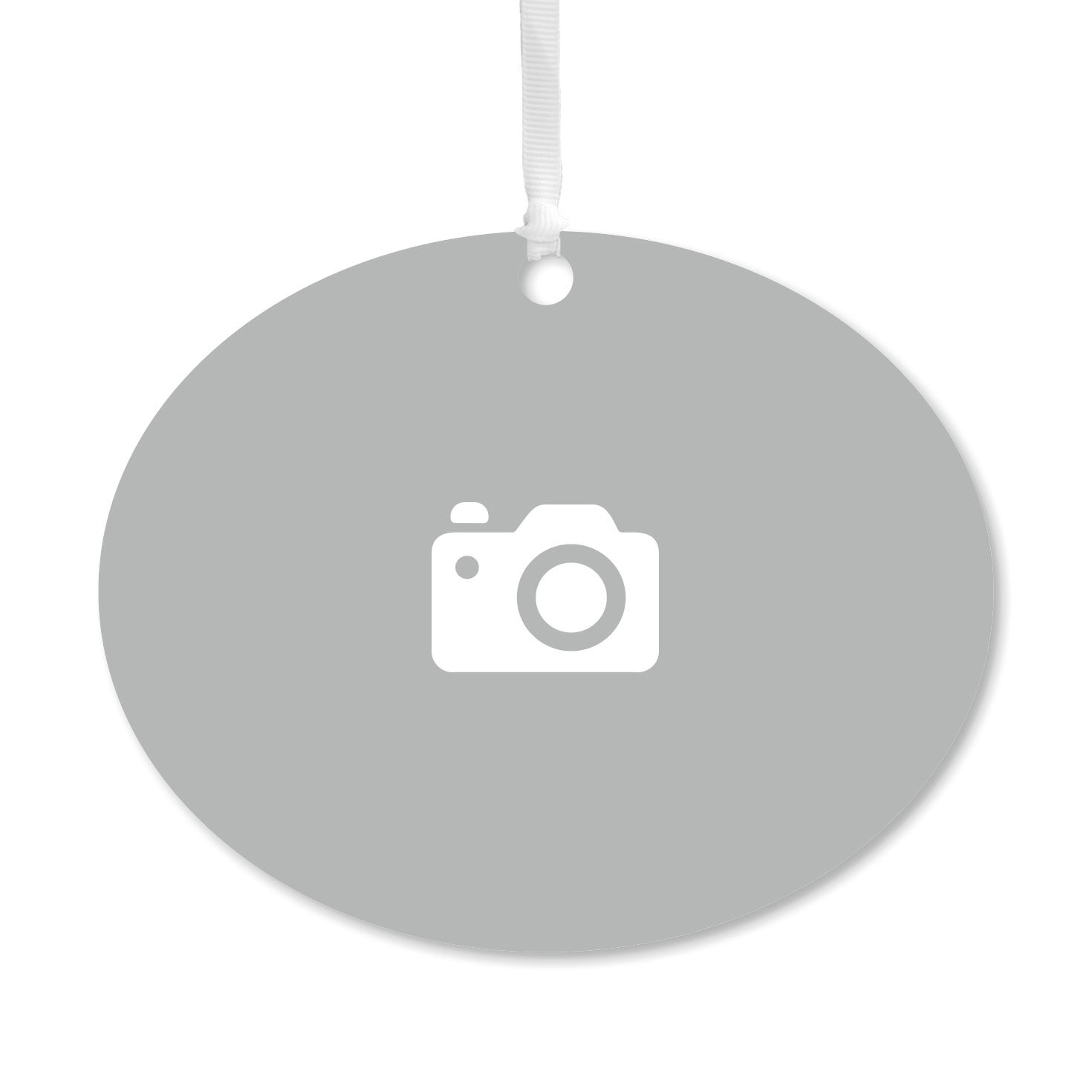 Design-Your-Own Horizontal Oval Metal Personalized Ornament, Custom Photo