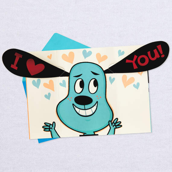 Cartoon Dog Love You Pop Up Father's Day Card for Grandpa, , large image number 4